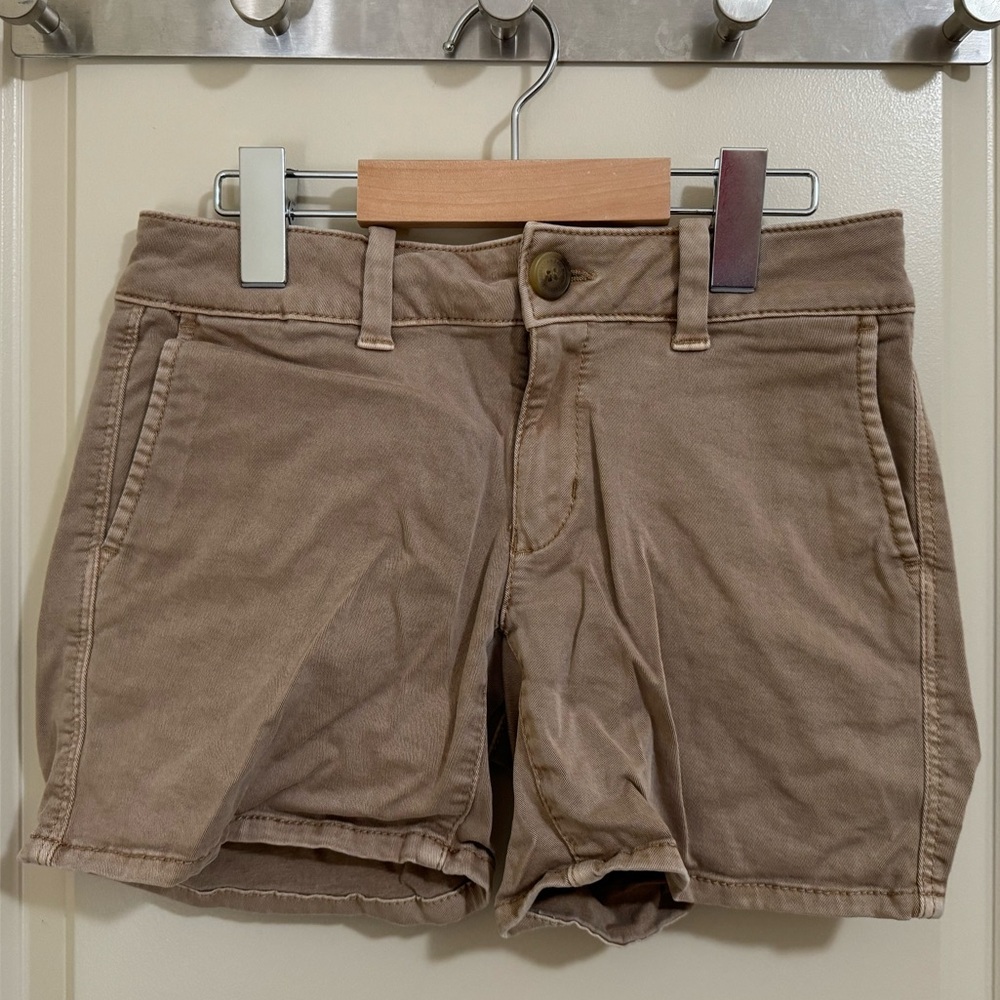 American Eagle Shorts - Twill X Super Stretch Midi Taupe